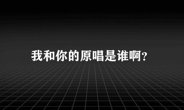 我和你的原唱是谁啊？