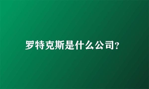 罗特克斯是什么公司？