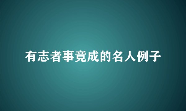有志者事竟成的名人例子