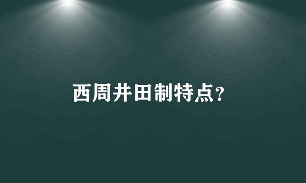 西周井田制特点?