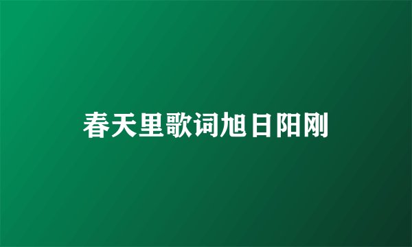 春天里歌词旭日阳刚