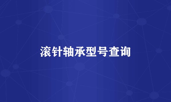滚针轴承型号查询