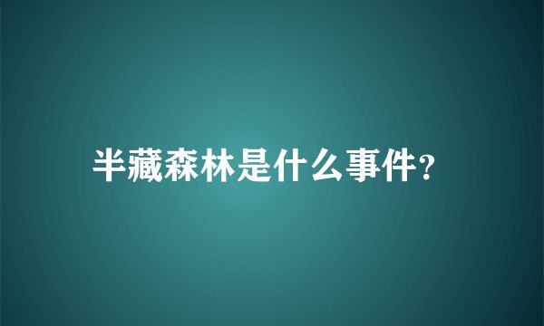 半藏森林是什么事件？