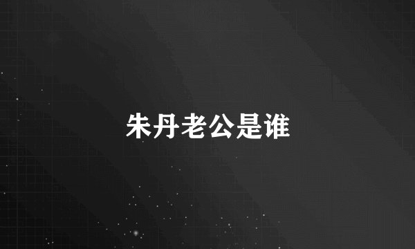 朱丹老公是谁