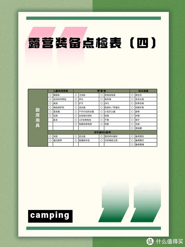 囧叔的露营清单大公开