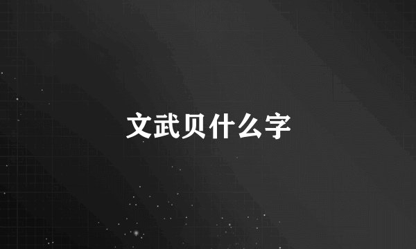 文武贝什么字