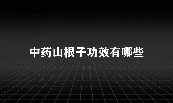 中药山根子功效有哪些
