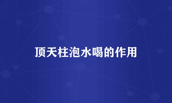 顶天柱泡水喝的作用