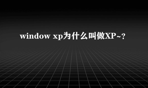 window xp为什么叫做XP~？