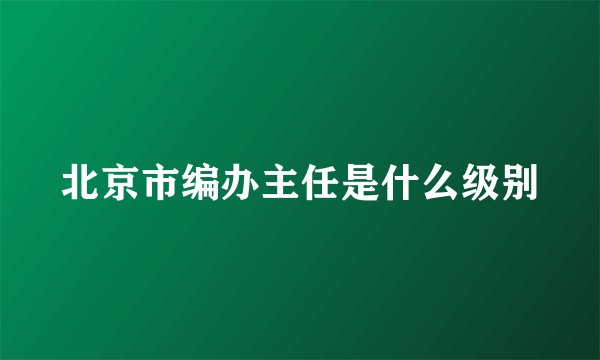 北京市编办主任是什么级别
