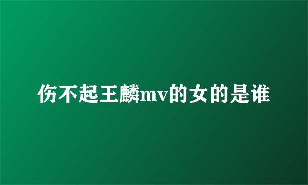 伤不起王麟mv的女的是谁