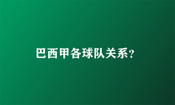 巴西甲各球队关系？