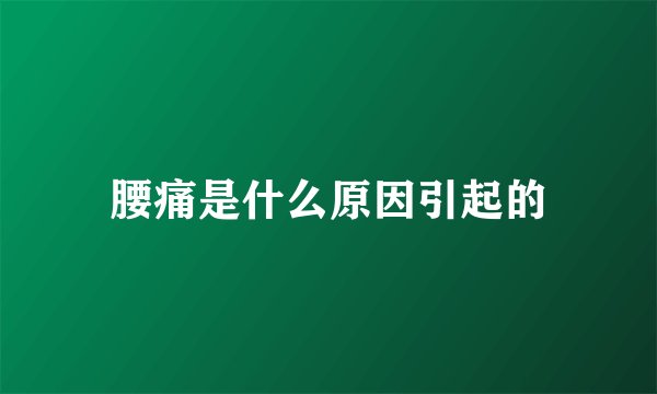 腰痛是什么原因引起的