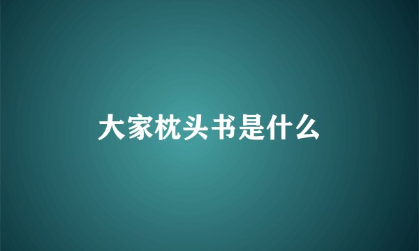 大家枕头书是什么