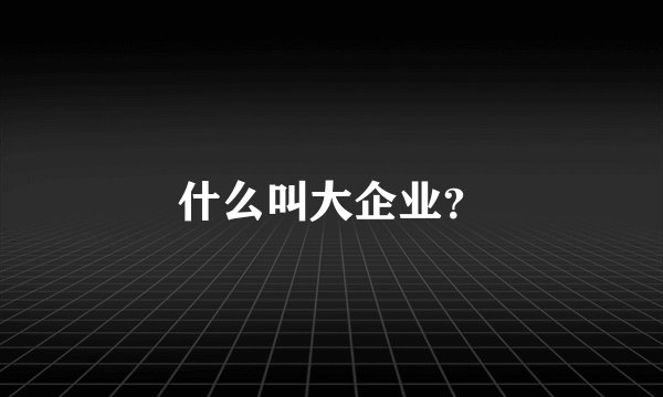 什么叫大企业?