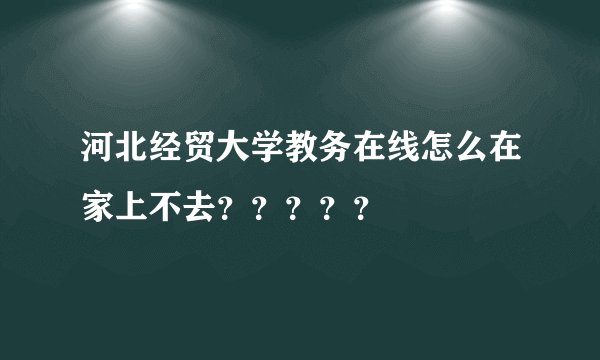 河北经贸大学教务在线怎么在家上不去？？？？？