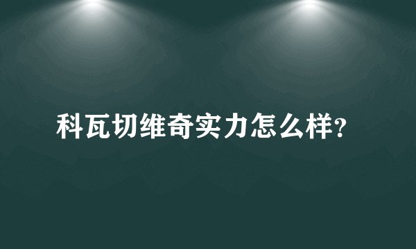 科瓦切维奇实力怎么样？