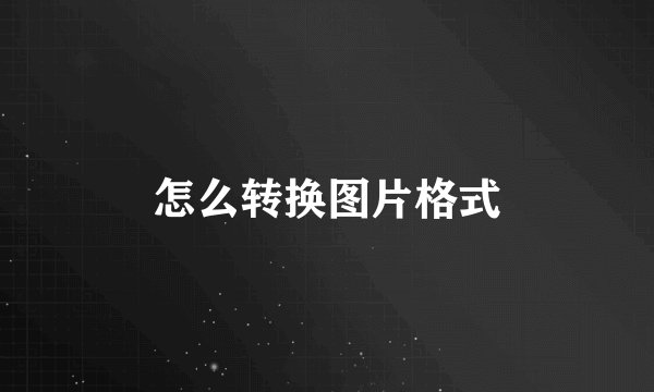 怎么转换图片格式