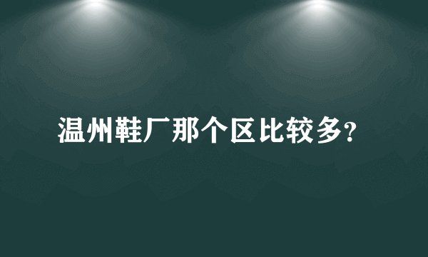 温州鞋厂那个区比较多？