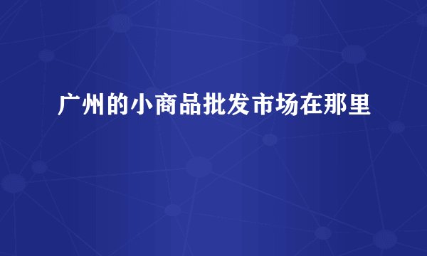 广州的小商品批发市场在那里