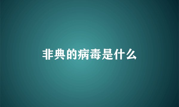 非典的病毒是什么