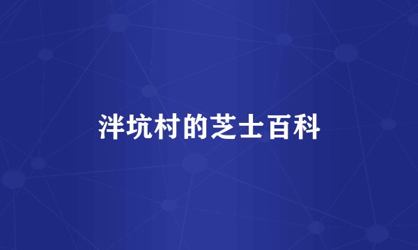 泮坑村的芝士百科