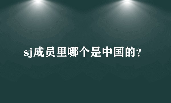 sj成员里哪个是中国的？