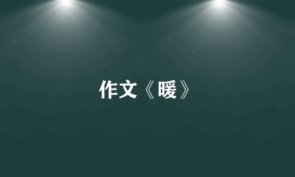 作文《暖》