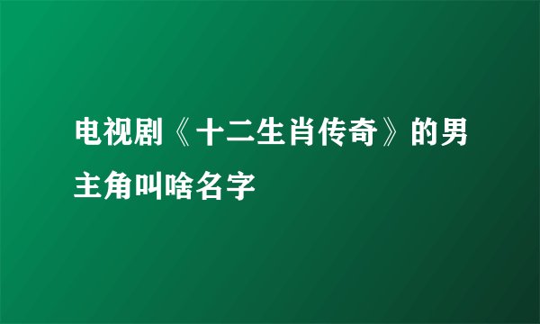 电视剧《十二生肖传奇》的男主角叫啥名字