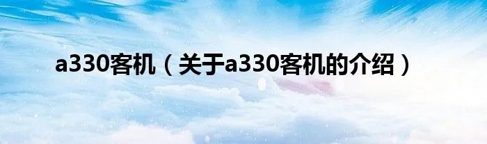 a330客机（关于a330客机的介绍）