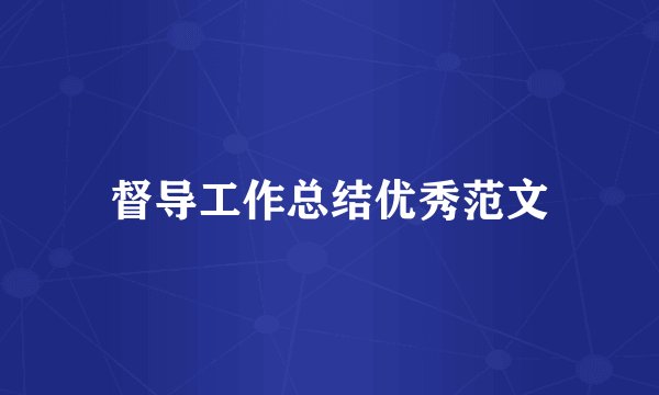 督导工作总结优秀范文