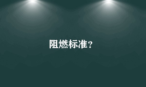 阻燃标准？