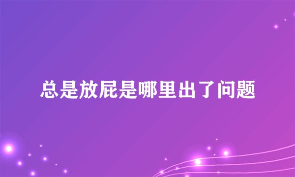 总是放屁是哪里出了问题