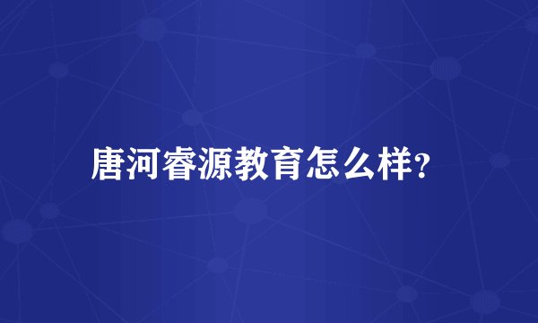 唐河睿源教育怎么样？