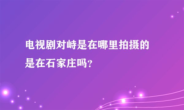 电视剧对峙是在哪里拍摄的 是在石家庄吗？