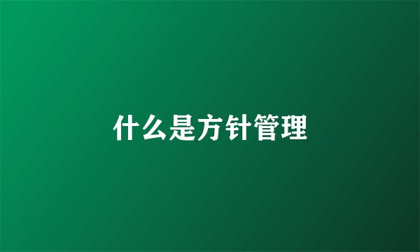 什么是方针管理