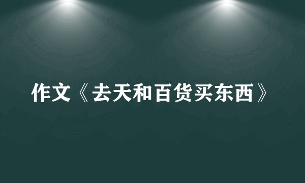 作文《去天和百货买东西》