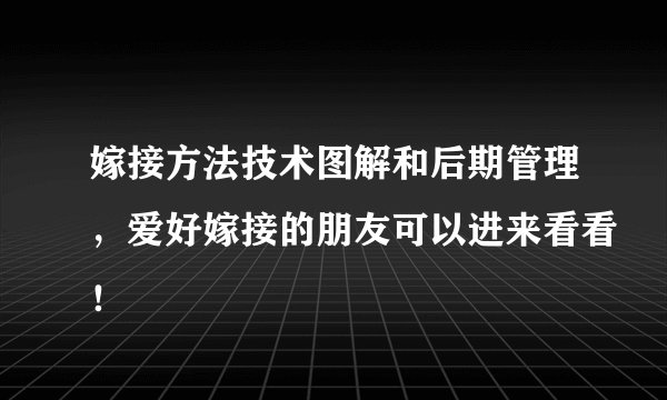 嫁接方法技术图解和后期管理,爱好嫁接的朋友可以进来看看!