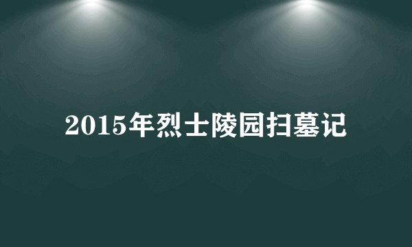 2015年烈士陵园扫墓记