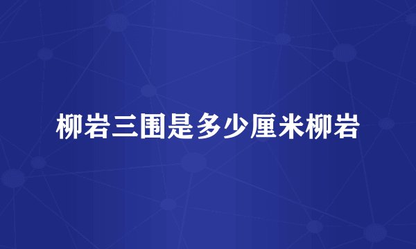 柳岩三围是多少厘米柳岩