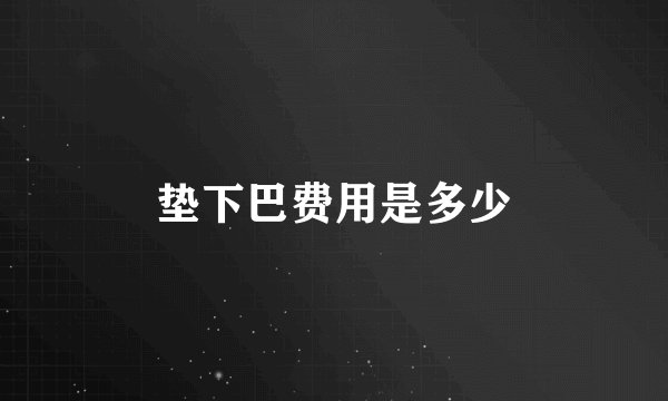 垫下巴费用是多少