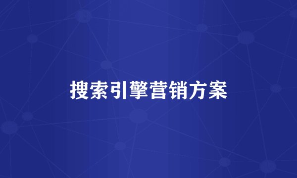 搜索引擎营销方案
