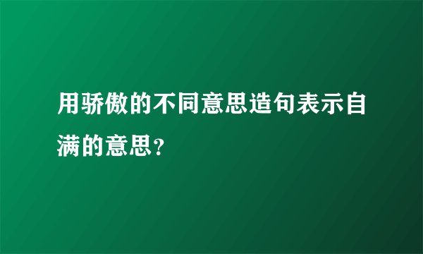 用骄傲的不同意思造句表示自满的意思？