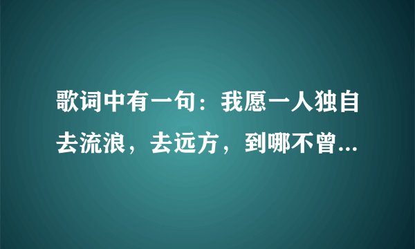 歌词中有一句：我愿一人独自去流浪，去远方，到哪不曾到过的地方。请问这歌名是什么?