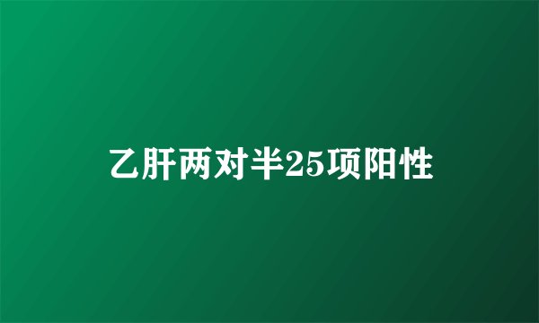 乙肝两对半25项阳性