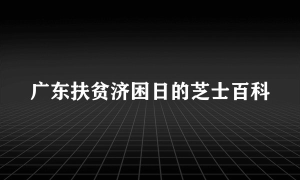 广东扶贫济困日的芝士百科