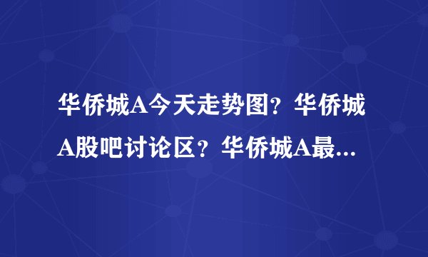 华侨城A今天走势图？华侨城A股吧讨论区？华侨城A最新股评？