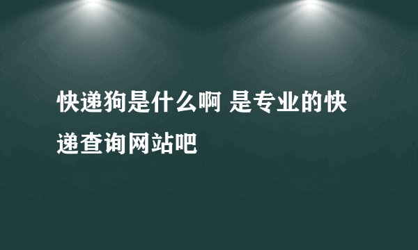 快递狗是什么啊 是专业的快递查询网站吧