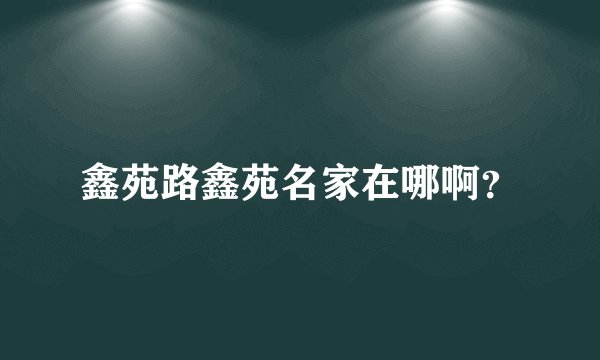 鑫苑路鑫苑名家在哪啊？