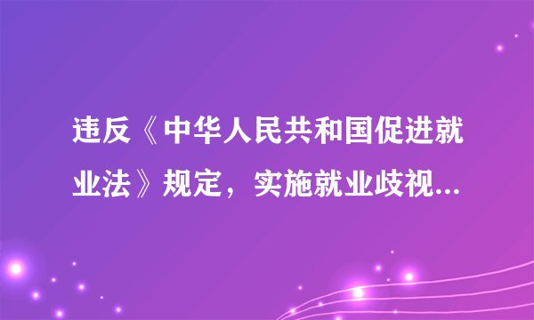 违反《中华人民共和国促进就业法》规定，实施就业歧视的，劳动者可以向人民法院提起诉讼。（）